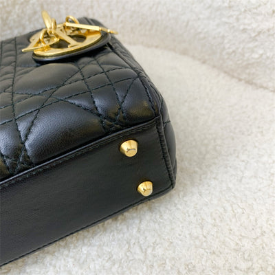 Dior Mini Lady Dior in Black Lambskin and GHW