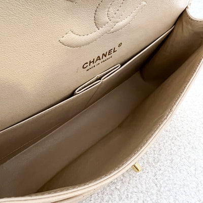 Chanel Medium Classic Flap CF in Beige Clair Caviar and GHW