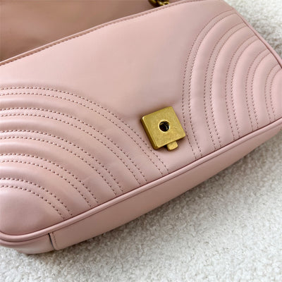 Gucci Marmont Small Flap in Pink Calfskin AGHW