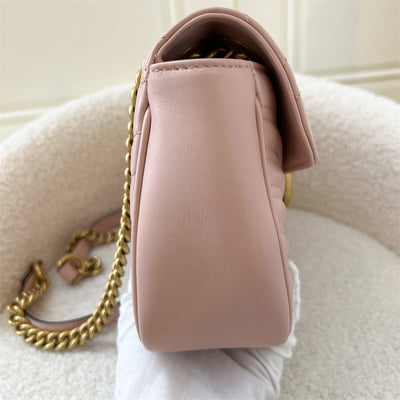 Gucci Marmont Small Flap in Pink Calfskin AGHW