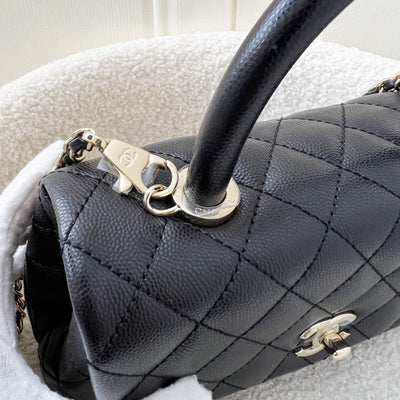 Chanel Small 24cm Coco Handle Flap in Black Caviar LGHW