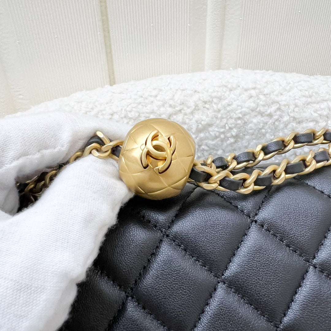 Chanel Pearl Crush Mini Rectangle Flap in 24K Black Stiff Lambskin