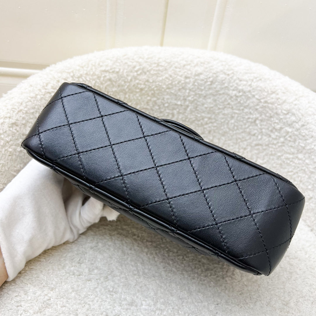 Chanel Pearl Crush Mini Rectangle Flap in 24K Black Stiff Lambskin