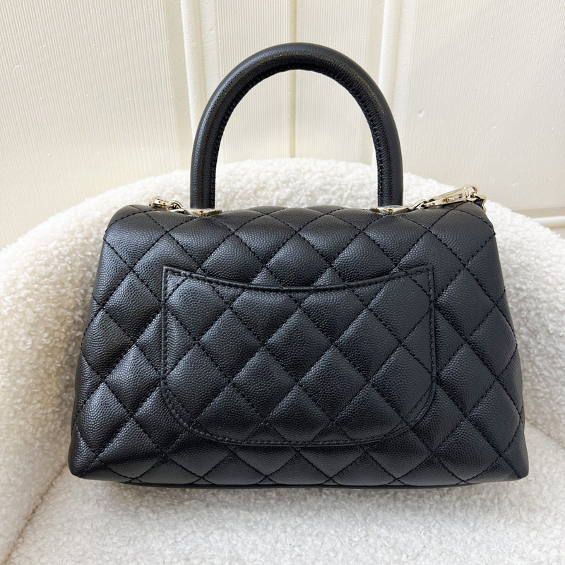 Chanel Small 24cm Coco Handle Flap in Black Caviar LGHW