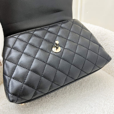 Chanel Small 24cm Coco Handle Flap in Black Caviar LGHW