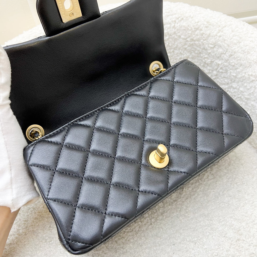 Chanel Pearl Crush Mini Rectangle Flap in 24K Black Stiff Lambskin
