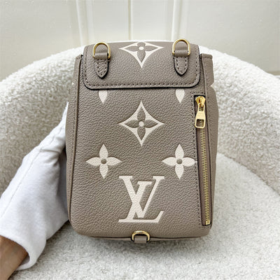 LV Tiny Backpack in Tourterelle Beige Monogram Empreinte Leather GHW