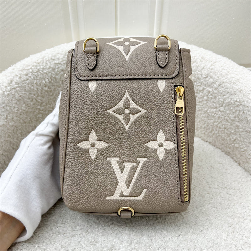 LV Tiny Backpack in Tourterelle Beige Monogram Empreinte Leather GHW