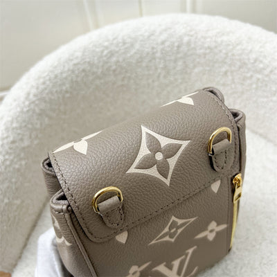 LV Tiny Backpack in Tourterelle Beige Monogram Empreinte Leather GHW