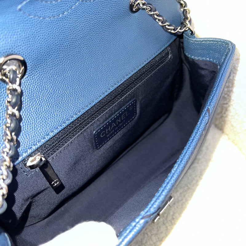 Chanel Seasonal Small Flap in Petroleum Blue Caviar and SHW