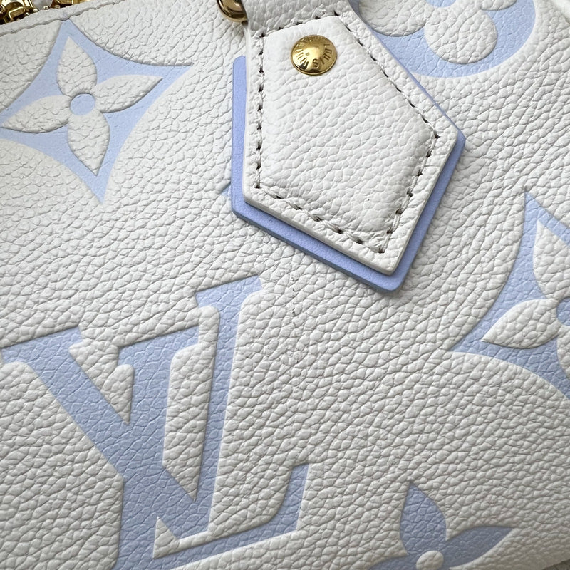 LV Milky Way Speedy 20 in Latte and Candy Blue Giant Monogram Empreinte Leather and GHW