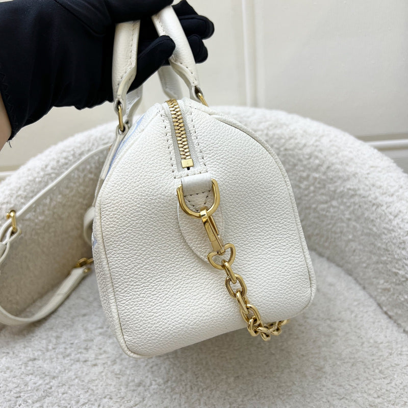 LV Milky Way Speedy 20 in Latte and Candy Blue Giant Monogram Empreinte Leather and GHW