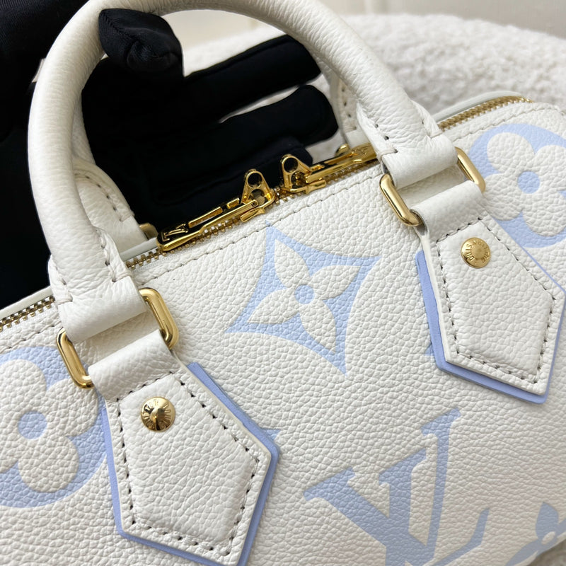 LV Milky Way Speedy 20 in Latte and Candy Blue Giant Monogram Empreinte Leather and GHW