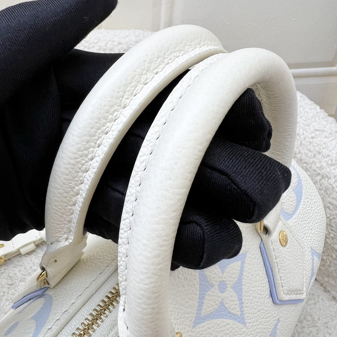 LV Milky Way Speedy 20 in Latte and Candy Blue Giant Monogram