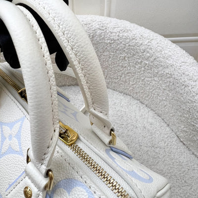 LV Milky Way Speedy 20 in Latte and Candy Blue Giant Monogram Empreinte Leather and GHW