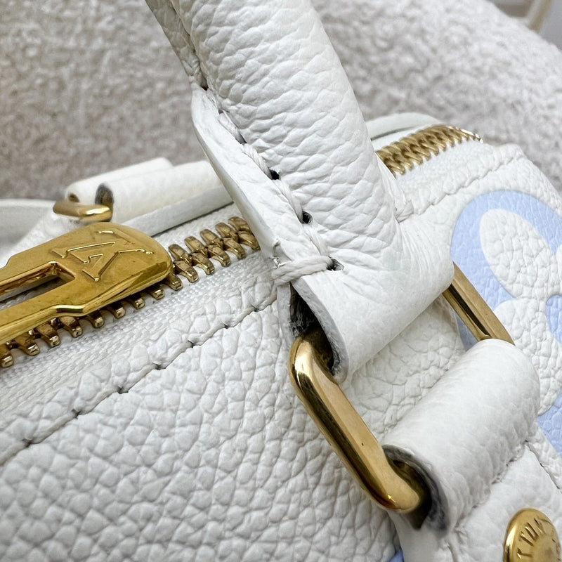 LV Milky Way Speedy 20 in Latte and Candy Blue Giant Monogram Empreinte Leather and GHW