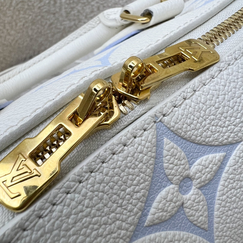 LV Milky Way Speedy 20 in Latte and Candy Blue Giant Monogram Empreinte Leather and GHW