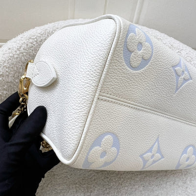 LV Milky Way Speedy 20 in Latte and Candy Blue Giant Monogram Empreinte Leather and GHW