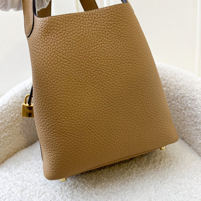 Hermes Picotin 18 in Chai Clemence Leather GHW