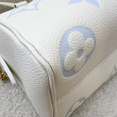 LV Milky Way Speedy 20 in Latte and Candy Blue Giant Monogram Empreinte Leather and GHW