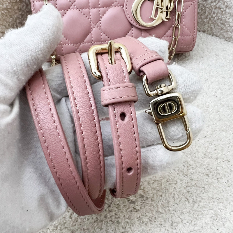 Dior Micro Lady D-Joy in Rose des Vents Cannage Lambskin and LGHW (Model: S0910ONGE, Colour code: M77P)