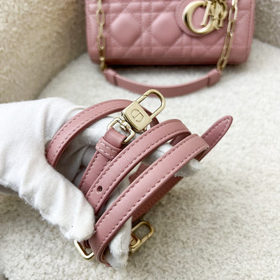 Dior Micro Lady D-Joy in Rose des Vents Cannage Lambskin and LGHW (Model: S0910ONGE, Colour code: M77P)