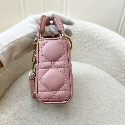 Dior Micro Lady D-Joy in Rose des Vents Cannage Lambskin and LGHW (Model: S0910ONGE, Colour code: M77P)