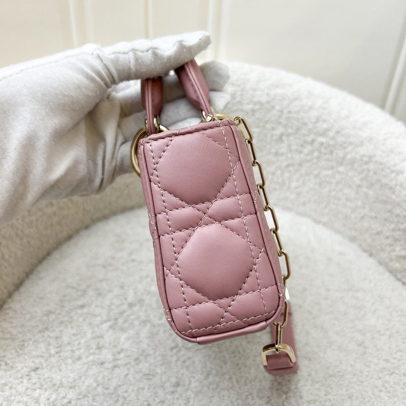 Dior Micro Lady D-Joy in Rose des Vents Cannage Lambskin and LGHW (Model: S0910ONGE, Colour code: M77P)