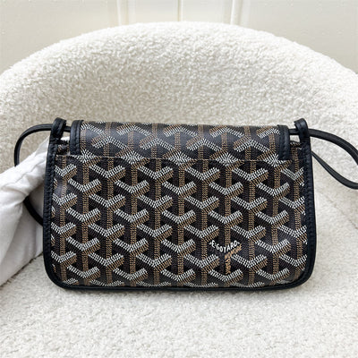 Goyard Plumet Pocket Wallet in Black Goyardine Canvas with Black Trim