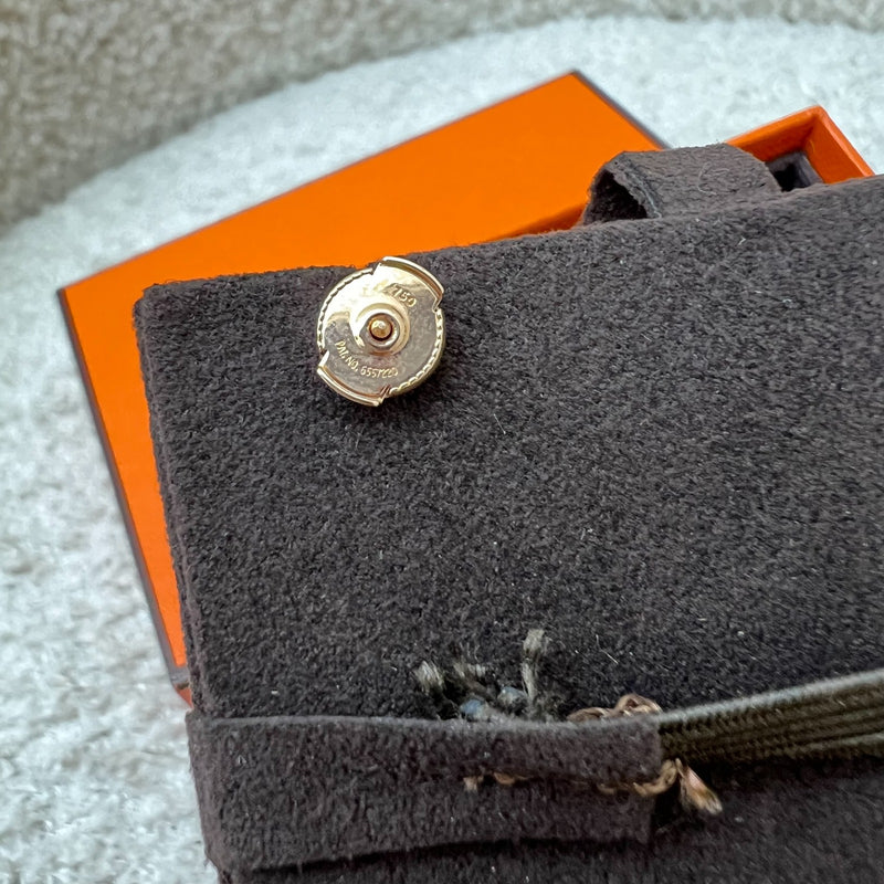 Hermès Ex-Libris Clou de Selle Earrings in 18K Rose Gold HW