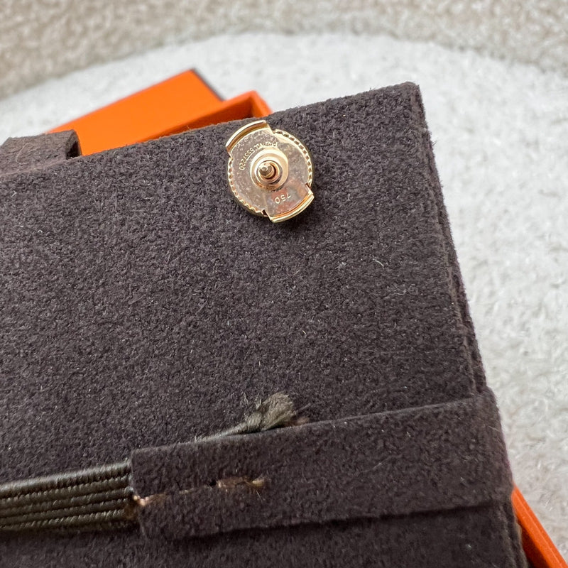 Hermès Ex-Libris Clou de Selle Earrings in 18K Rose Gold HW