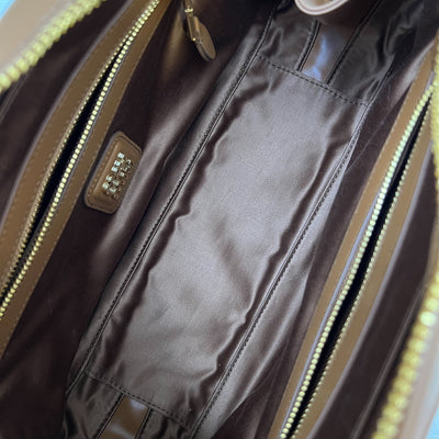 Miu Miu Medium Beau Top Handle Bag in Cognac Calfskin