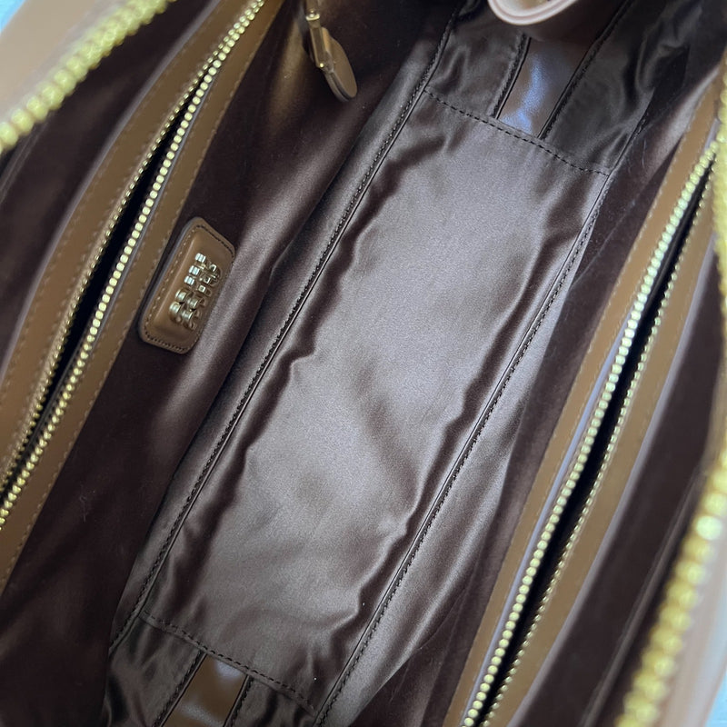 Miu Miu Medium Beau Top Handle Bag in Cognac Calfskin