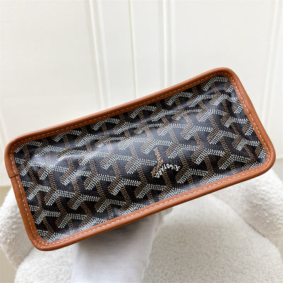 Goyard Mini Anjou in Black Goyardine Canvas with Camel Trim