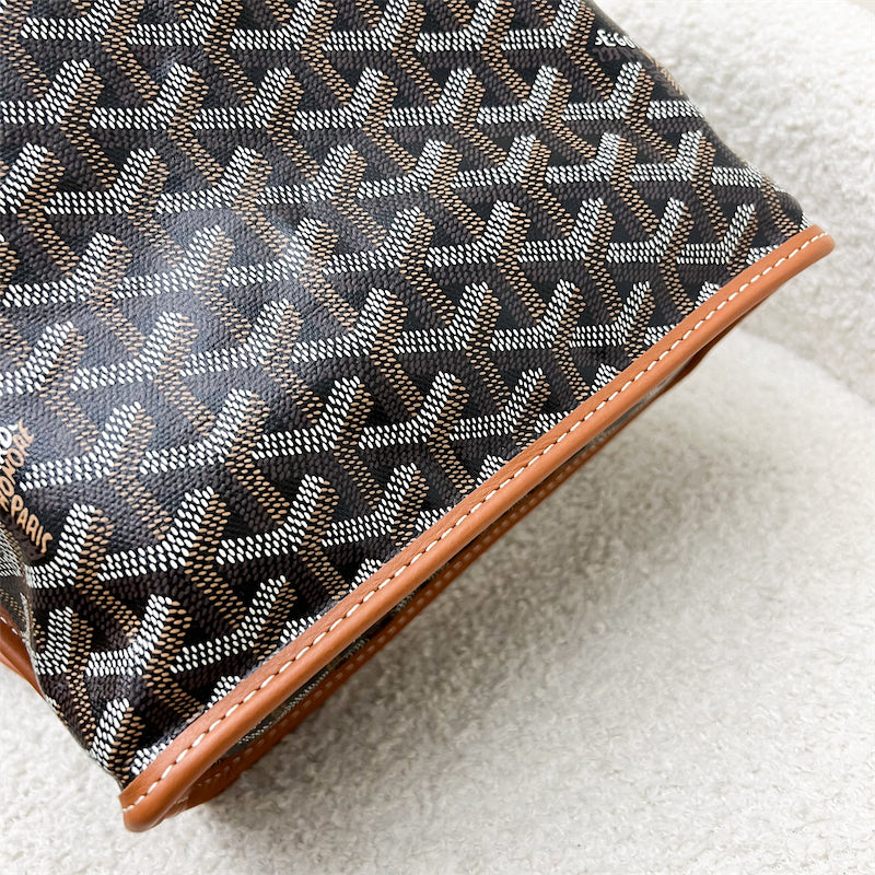 Goyard Mini Anjou in Black Goyardine Canvas with Camel Trim