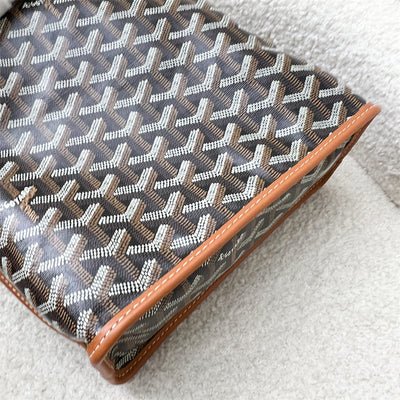 Goyard Mini Anjou in Black Goyardine Canvas with Camel Trim