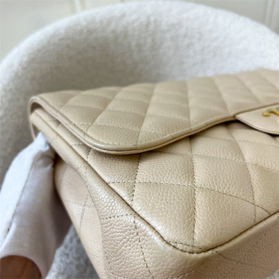 Chanel Classic Jumbo Classic Flap in Beige Caviar LGHW