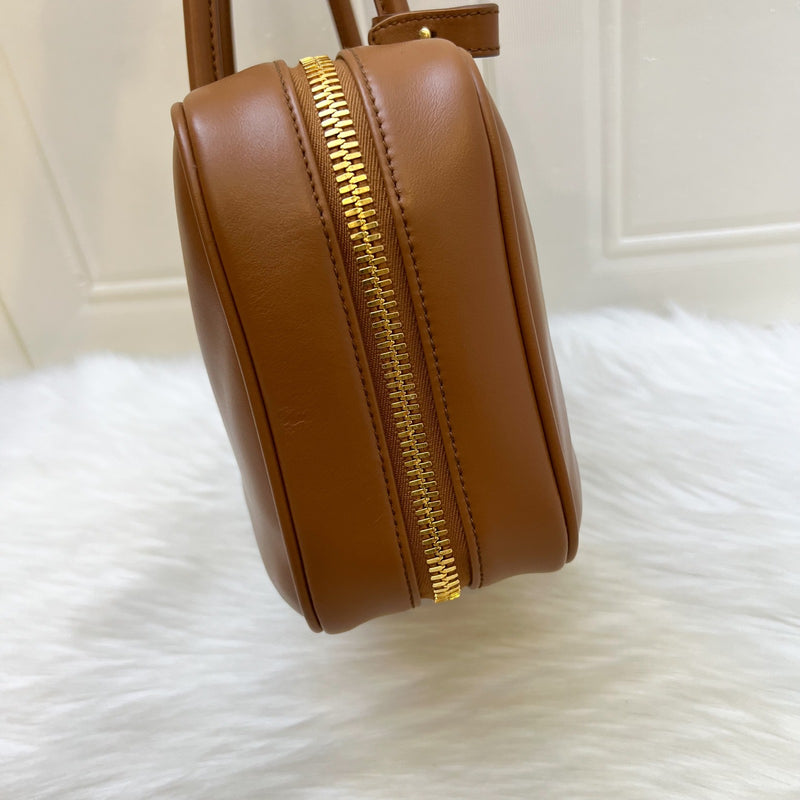 Miu Miu Medium Beau Top Handle Bag in Cognac Calfskin