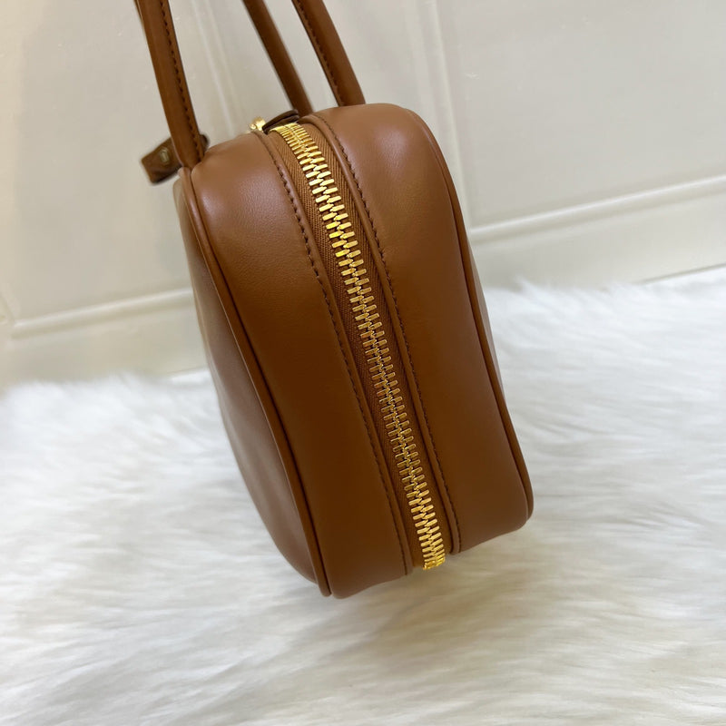 Miu Miu Medium Beau Top Handle Bag in Cognac Calfskin