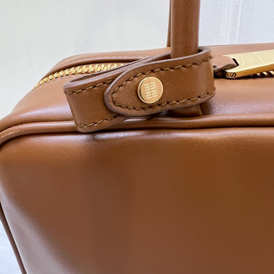Miu Miu Medium Beau Top Handle Bag in Cognac Calfskin
