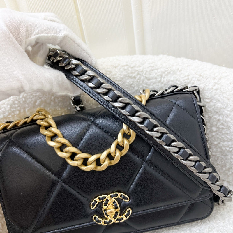 Chanel 19 Wallet on Chain WOC in Black Lambskin and 3-Tone HW (Model: AP3267)