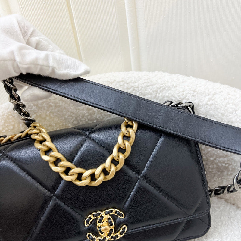 Chanel 19 Wallet on Chain WOC in Black Lambskin and 3-Tone HW (Model: AP3267)