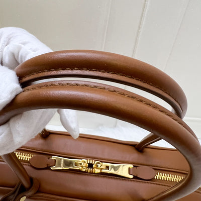 Miu Miu Medium Beau Top Handle Bag in Cognac Calfskin