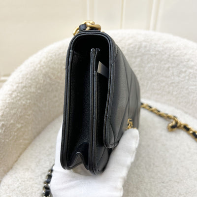 Chanel 19 Wallet on Chain WOC in Black Lambskin and 3-Tone HW (Model: AP3267)