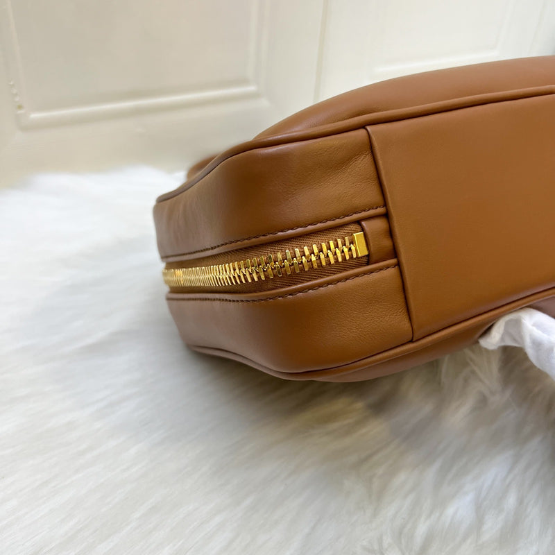 Miu Miu Medium Beau Top Handle Bag in Cognac Calfskin