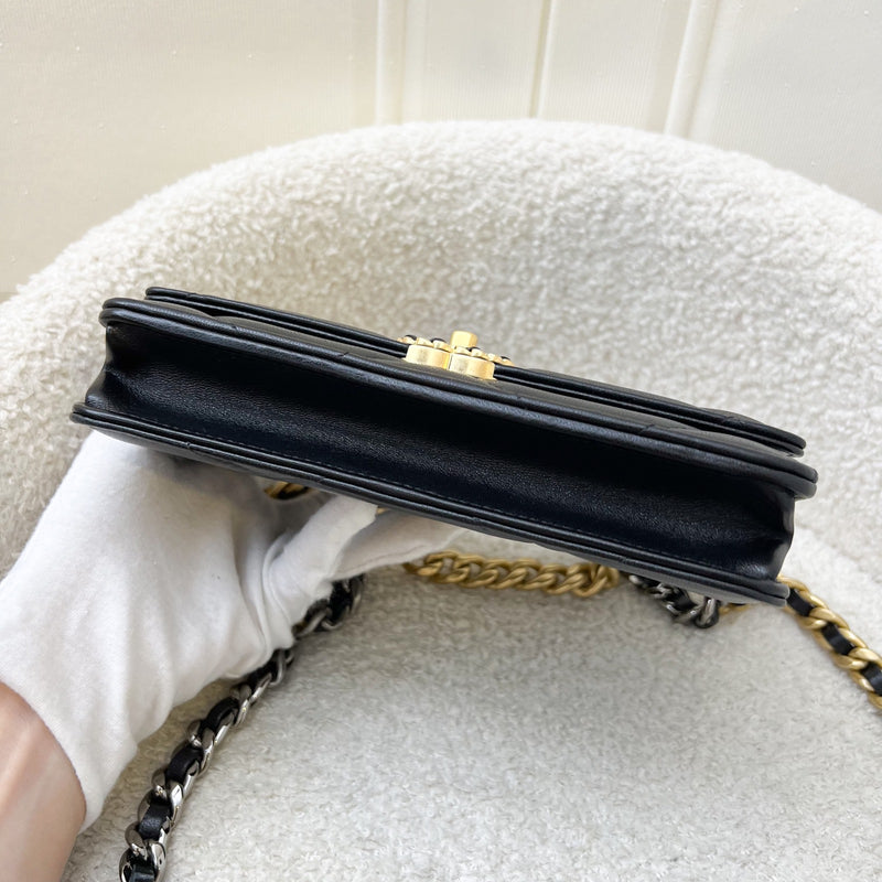 Chanel 19 Wallet on Chain WOC in Black Lambskin and 3-Tone HW (Model: AP3267)