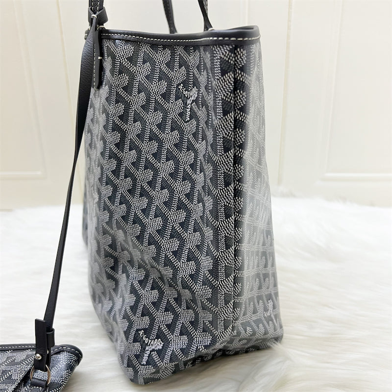 Goyard Saint Louis PM Tote in Gris Grey Goyardine Canvas