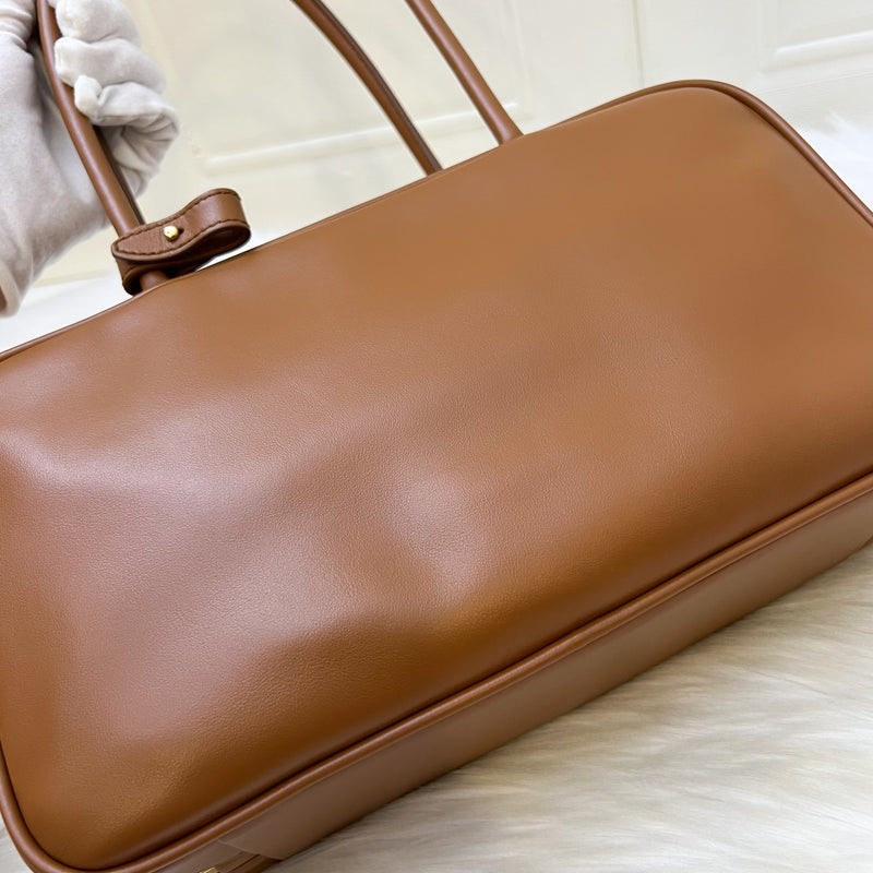 Miu Miu Medium Beau Top Handle Bag in Cognac Calfskin