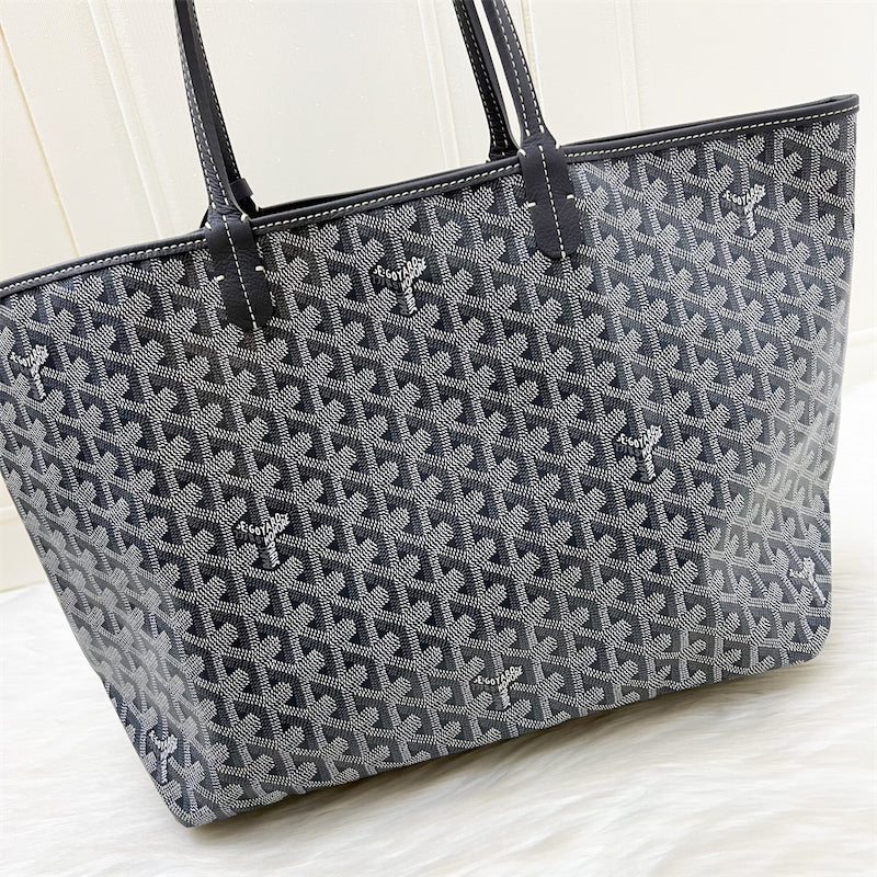 Goyard Saint Louis PM Tote in Gris Grey Goyardine Canvas