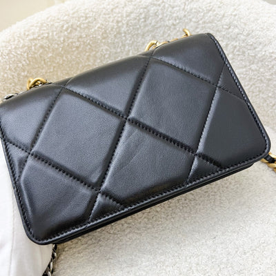 Chanel 19 Wallet on Chain WOC in Black Lambskin and 3-Tone HW (Model: AP3267)